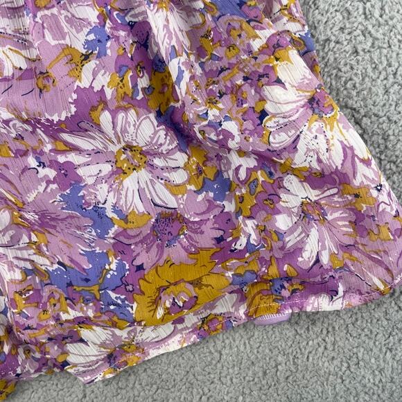 Nasty Gal Women's US 8 Purple Petite Floral Bust Detail Zip Up Playsuit - Picture 12 of 12